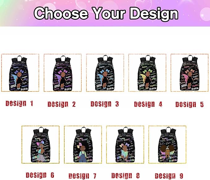 M YESCUSTOM Personalized School Backpack for Girls Kids Text Backpack with Lunch Box Lightweight Preschool Elementary Boys BookBags Set, Travel Daypack Shoulder Bag for Teenager