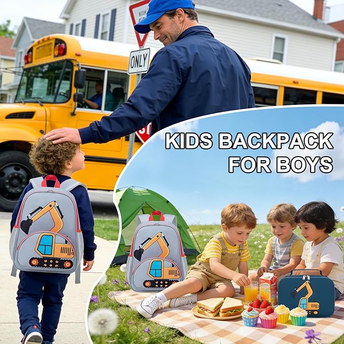 LOIDOU Toddler Backpack Boys Kids Preschool Kindergarten School Backpack Book Bag for Daycare Nursery Travel