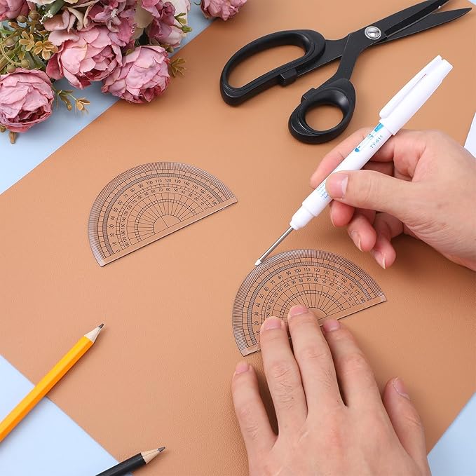 100 Pcs 4 Inch Clear Plastic Protractor Bulk Math Protractors Set 180 Degrees Geometry Drafting Tools for Classroom Industry Office Back to School Supplies