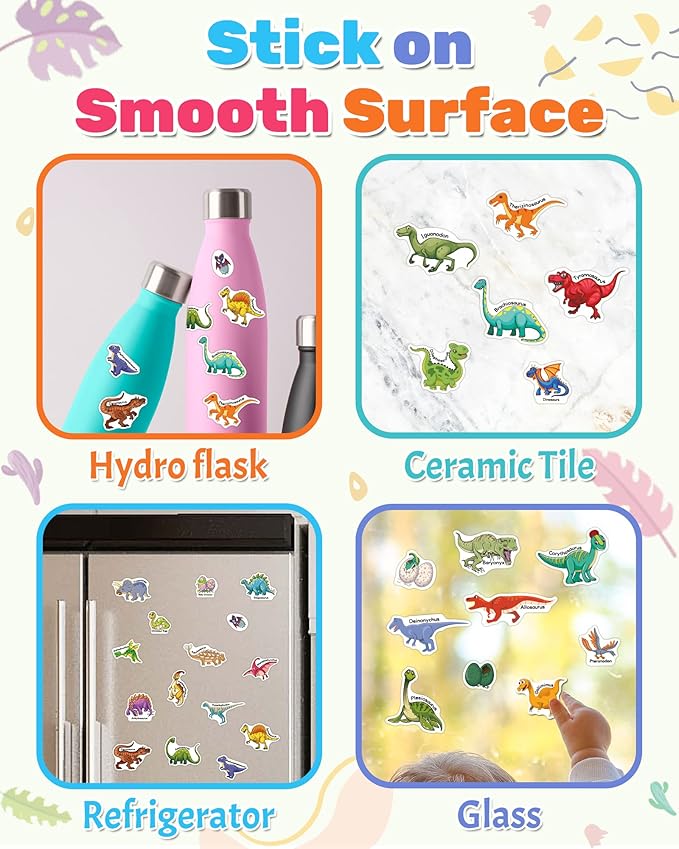 Benresive Reusable Sticker Book for Toddlers, Travel Stickers for Kids, Toddler Crafts Activities Toys, Birthday Gifts for Boys & Girls - Dinosaurs