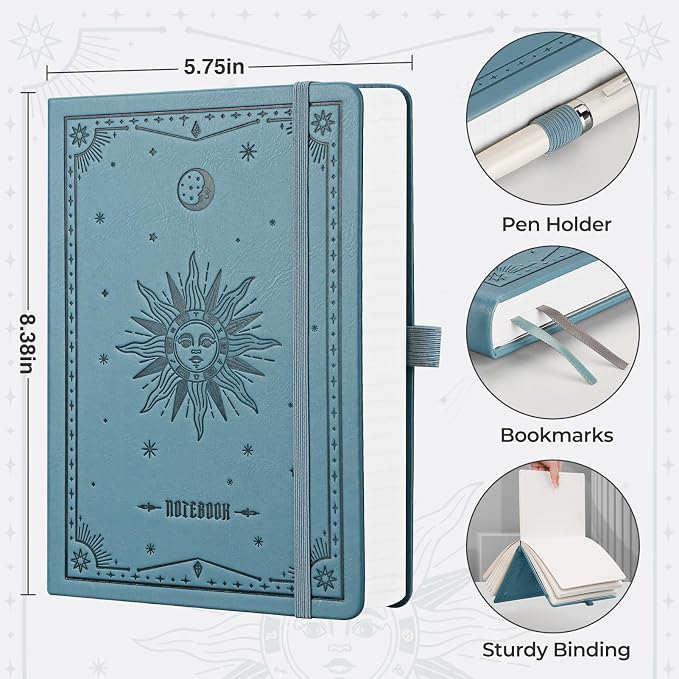 EMSHOI Lined Journal Notebook, 320 Numbered Pages, A5 Size (5.7'' x 8.3'')