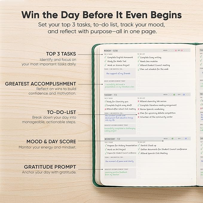 July 2025-2026 Planner 8.5 x 11 Pro Max - Dated Productivity & Academic 2025-2026 - Daily, Weekly & Monthly Planner With July Start Date - A4 - Productivity Store