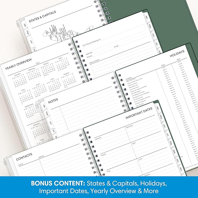 Blue Sky 2026-2027 Weekly and Monthly Academic Year 15 Month Planner Calendar, April 2026 - June 2027, 5" x 8", Flexible Cover With Zip Pouch, Wirebound, Storage Pocket, Seychelle