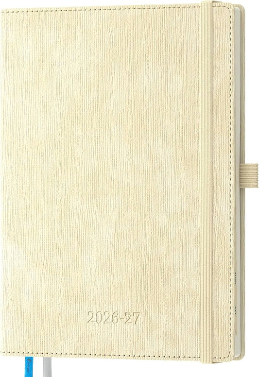 2026-2027 Weekly and Monthly Planner (July 2026–December 2027), 6.5"x8.5", Vertical Layout, 18 Months Agenda with Month Tabs & Pocket, Academic Calendar with Vegan Leather Cover,Beige