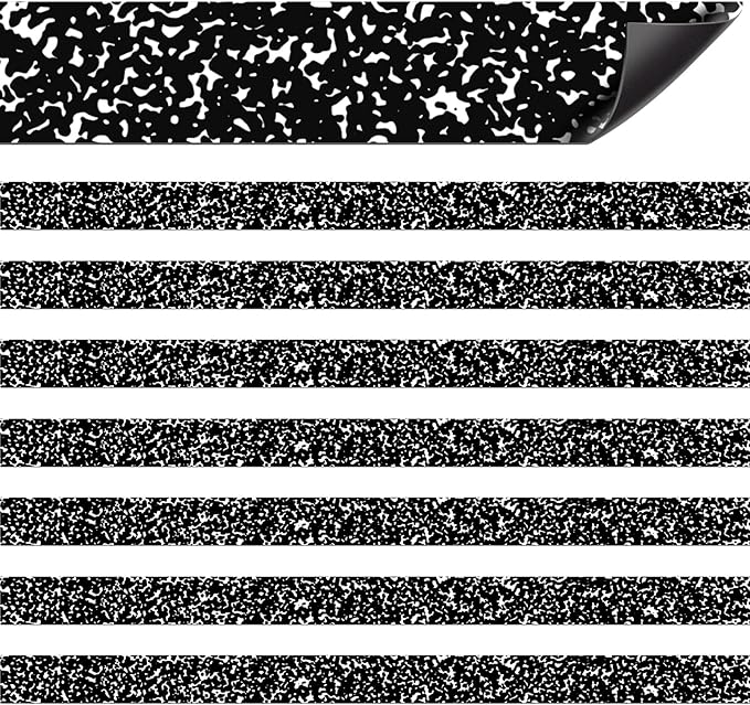 Colarr 24 Pcs Mini Magnetic Strips, 12" x 0.75" Composition Notebook Magnetic Borders for Classroom Whiteboard Magnet Border Strips Bulletin Board Borders for Office School Chalkboard Trim Decor