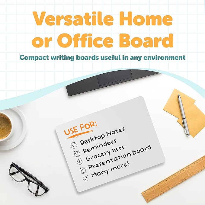 Dry Erase Lapboards - Pack of 25 Whiteboard Set - 9x12 - Student Single Sided - Improve Children's Classroom Learning with Reusable, Durable, Portable White Boards