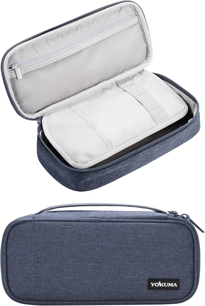 YOKUMA Pencil Case,Large Capacity Pencil Pouch,Aesthetic Zipper Pencil Box, Back to School Supplies for College Student Teen Adults,Travel Essentials,Electronic Cable Organize