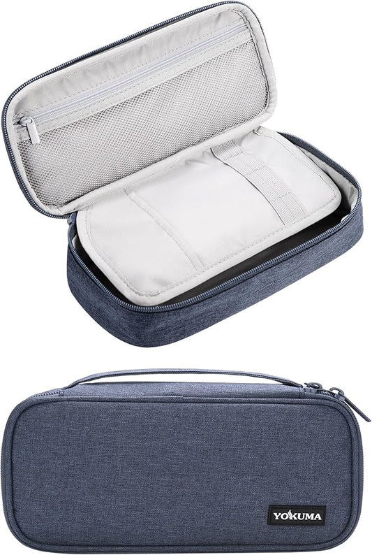 YOKUMA Pencil Case,Large Capacity Pencil Pouch,Aesthetic Zipper Pencil Box, Back to School Supplies for College Student Teen Adults,Travel Essentials,Electronic Cable Organize