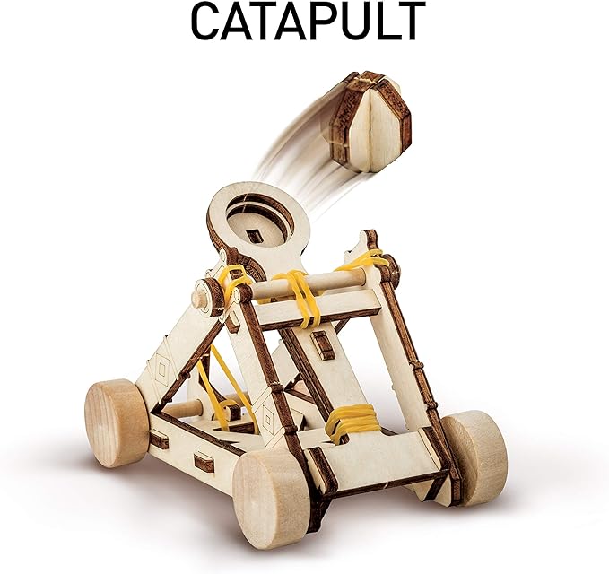 National Geographic Da Vinci Model Kit - Catapult Kit for Kids, 3D Puzzle Building Toy for Boys and Girls, Wood Building Kit for Kids, A Great STEM Project, Engineering Model Kit
