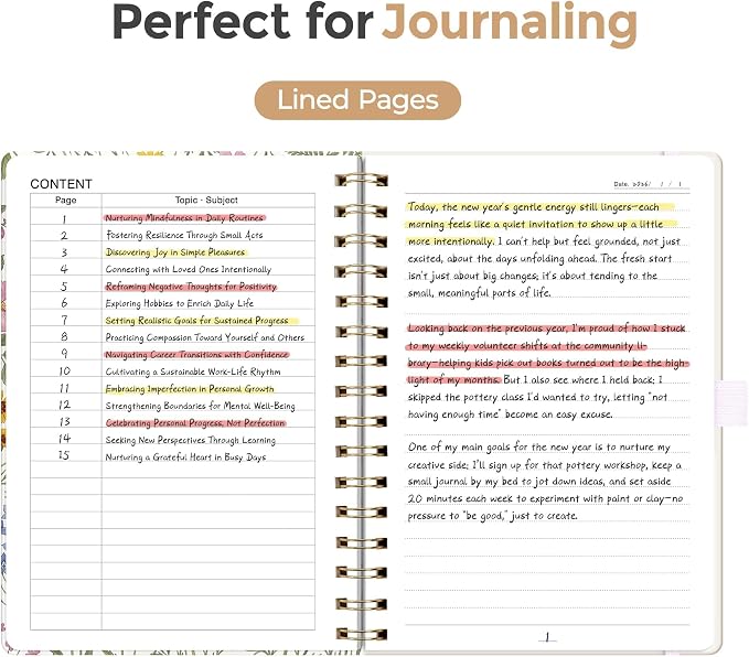 AHGXG Spiral Journal Notebook, 160 Lined Pages, A5 Size (5.7'' x 8.3'')