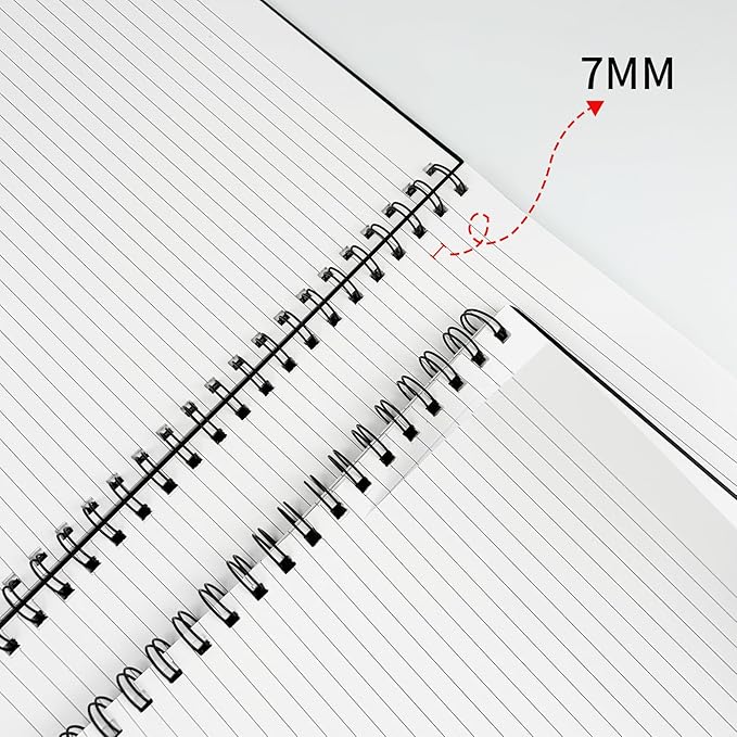 Large Lined Notebook Spiral Notebook 8.5" x 11" 8 Pack LINED Notebook 7mm Ruled Hardcover Notebook 120 Pages 100 GSM Thick Paper Notebook Hardcover Journal for School, Office,Study and Notes