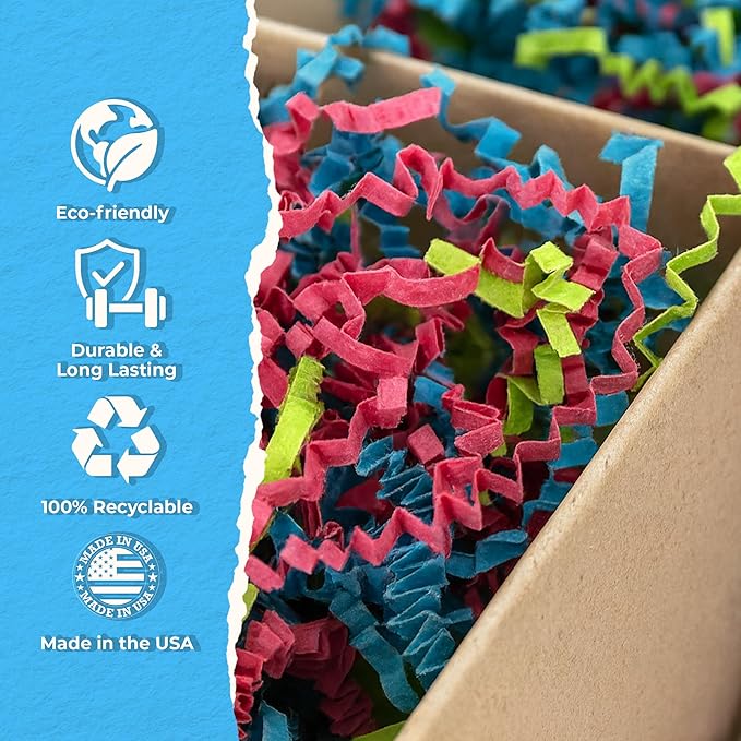 MagicWater Scented Crinkle Cut Paper - 2 oz - Jelly Bean - Perfect for Shredded Paper Filler, Basket Filler, Gift Boxes, Bridesmaid Gifts, Christmas Stuffers & More – For All Occasions