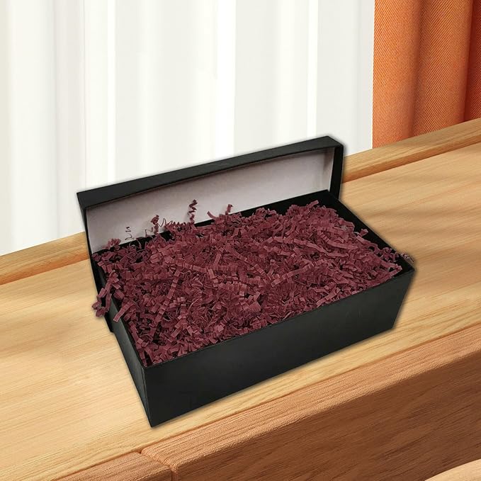 Tisspoms 1LB Burgundy Crinkle Cut Paper Shred Filler, Paper Shreds for Basket Fillers, Birthday, Gift Wrapping, Anniversary, Wedding, Halloween, Thanksgiving, Christmas Gift Decor Party Filler