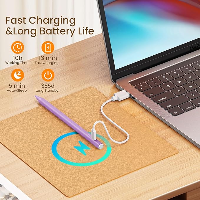 Hastraith Stylus Pen for iPad(2018-2026)-13 Mins Fast Charge with Tilt Sensitivity & Palm Rejection for iPad 11/10/9/8/7/6th Gen, Air 5/4/3/M4/M3/M2, Pro 13"/12.9"/11"/M4, Mini 7/6/5th, Purple