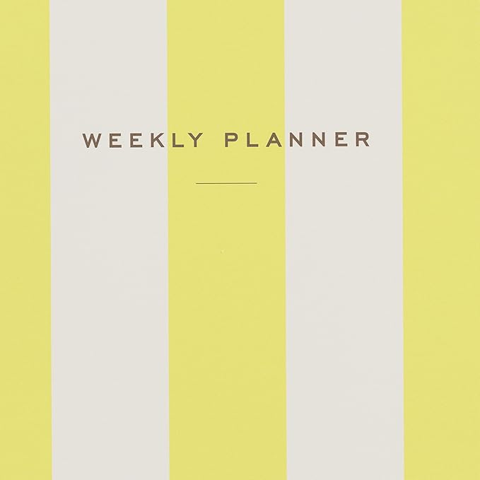 Minted Campania 2026 Weekly & Monthly Undated Planner, 5.5" x 8.5" Yellow Stripe Spiral Bound Planner Notebook, 132 Pages, Bright Modern Undated Calendar for Office, Home & School