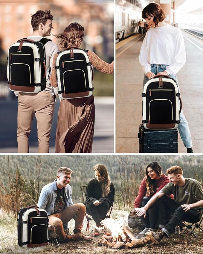LOVEVOOK 50L Travel Backpack for Women Flight Approved, Carry on Backpack for Airplanes, TSA Personal Item Travel Bag, Waterproof 18 Inch Laptop Backpack, Business Weekender Overnight Daypack, 4Pcs