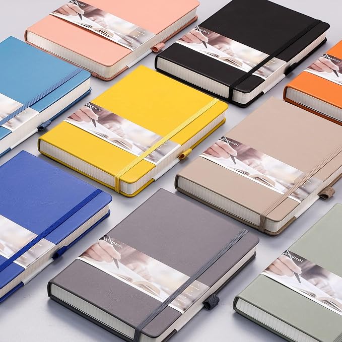EMSHOI Lined Journal Notebook, 256 Numbered Pages, A5 Size (5.7'' x 8.3'')