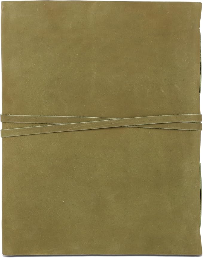 Leather Journal with Deckle Edge Paper 8x6 inch and Vintage Key | Handmade Writing Notebook Diary | Bound Daily Notepad for Men & Women Medium, Sketch/Writing pad for Artists