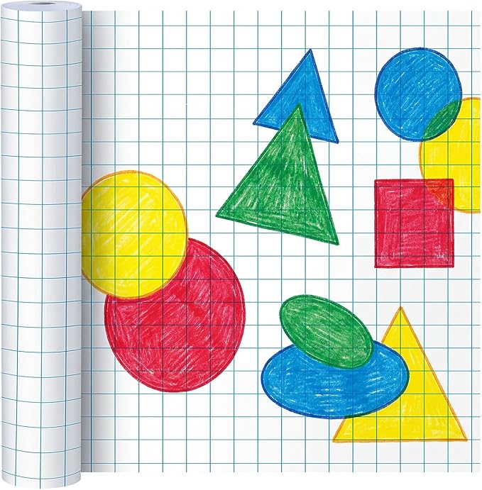Jetec 1 Roll Large Grid Graph Paper Roll 1" Grid 16.5 Inch x 197ft Sewing Pattern Paper for Drafting Quilting Drawing Sketching Classroom Teaching Supplies Gifts