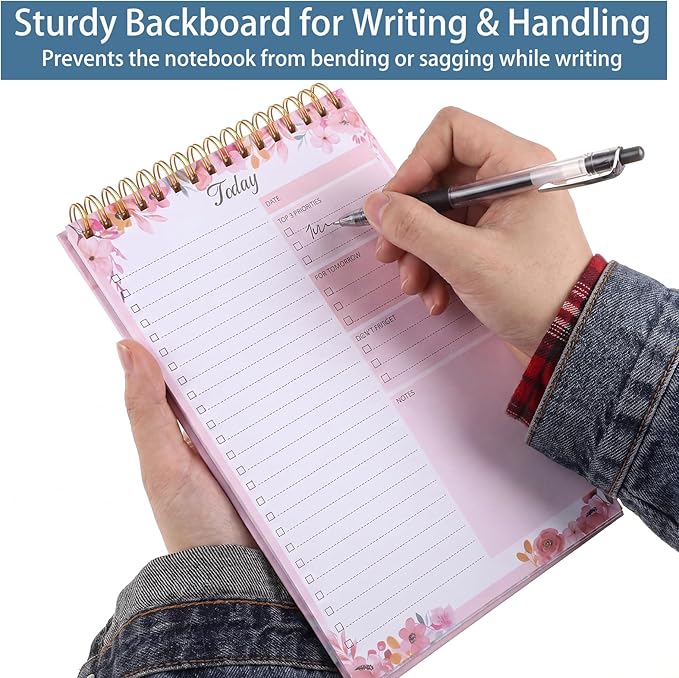 Thboxes 2 Packs To Do List Notepad, 104 Pages To Do List Notebook A5 Undated Daily Planner Notepad with Task Checklist Home Office School Supplies
