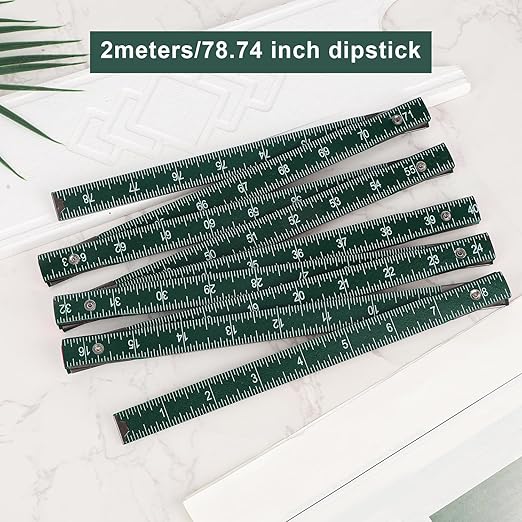 Portable 10-Fold Oil Tank Gauge Measuring Stick 78" (2m), Durable Wooden Fuel Tank Dipstick Folding Stick Ruler for Checking Accurate Fuel Level