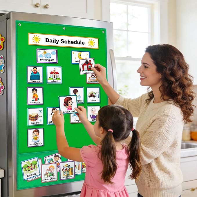 AKAYOK Felt Board for Toddlers, 24"x36" Felt Board for Wall | Includes 30 Self Adhesive Dots Perfect for Learning, Organization, and Creative Play | Classroom Must Haves School Supplies for Teachers