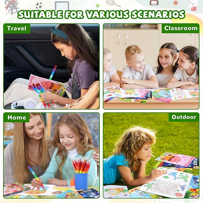 BenLouis Coloring Books Party Favors Bulk Mini Coloring Books for Kids Ages 4-8-12 Small Activity Books For Birthday Party Gifts Goodie Bags Stuffers Classroom Travel Activity（24pcs Assorted）