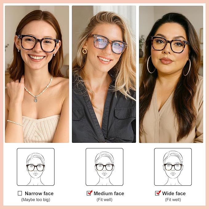 Madison Avenue Blue Light Blocking Glasses Oversized Fashion Blue Light Glasses for Women Anti Eyestrain & UV Protection Computer Eyeglasses (Gradient Brown)