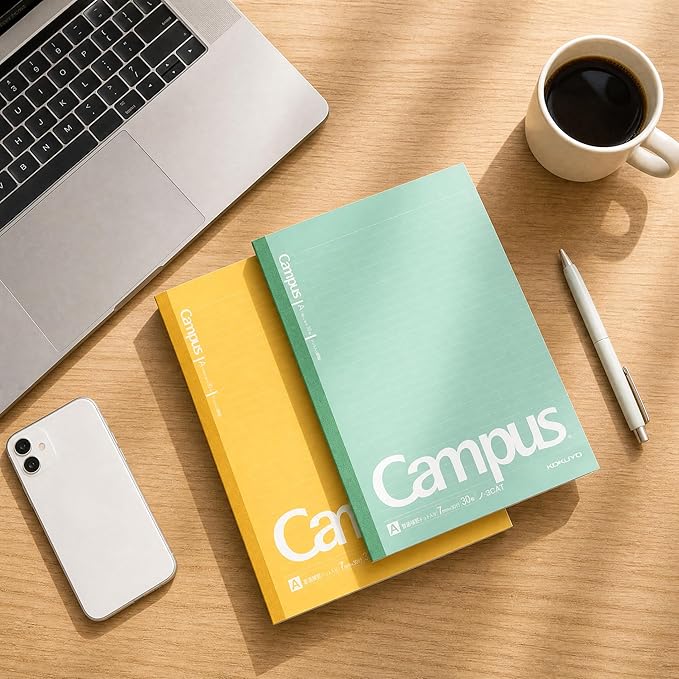 KOKUYO Campus Notebook, A 7mm(0.28in) Dot Ruled, Semi-B5, 30 Sheets, Pack of 5, 5 Colors (NO-3CATNX5)
