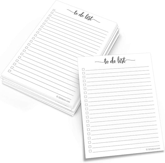 321Done To-Do List Cards, 5x7 Index Cards with Checkboxes, Double-Sided Checklist Note Card, Pack of 50, Daily Task List, Extra Large College-Ruled, Made in USA