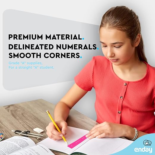 Emraw 12 inches (30 cm) Shatterproof Flexible Rulers Designed in Black, Blue, Green, Pink, Purple, and Orange - Great for School, Home, & Office – (12 Pack)