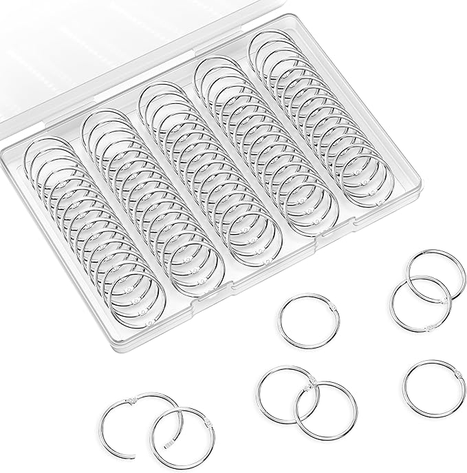 Optomni 100-Pack 1 Inch Metal Binder Rings – Durable Binding Rings for Index Cards, Loose Leaf, Paper, and Book – Ideal for Organizing Documents and Cards