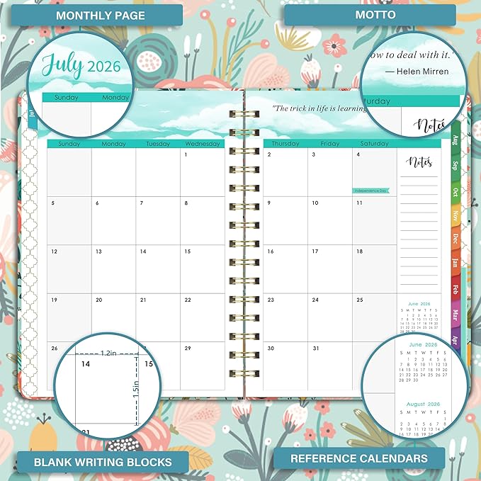 Planner 2026-2027 - Weekly Monthly Planner form July 2026 to June 2027, Academic Planner with Inner Pocket, Premium Paper, 6.4‘’ x 8.3‘’