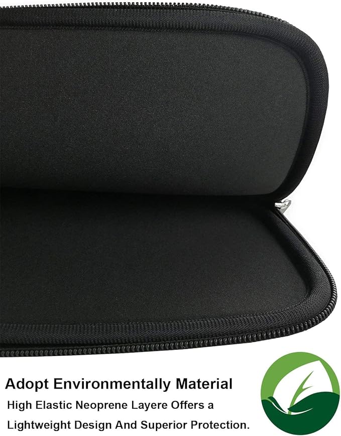 Naukay Laptop Bag 15 Inch, Resistant Neoprene Laptop Sleeve/Notebook Computer Pocket Case/Tablet Briefcase Carrying Bag Compatible for 15.4 inch MacBook Pro, Ultrabook Notebook, (Black)