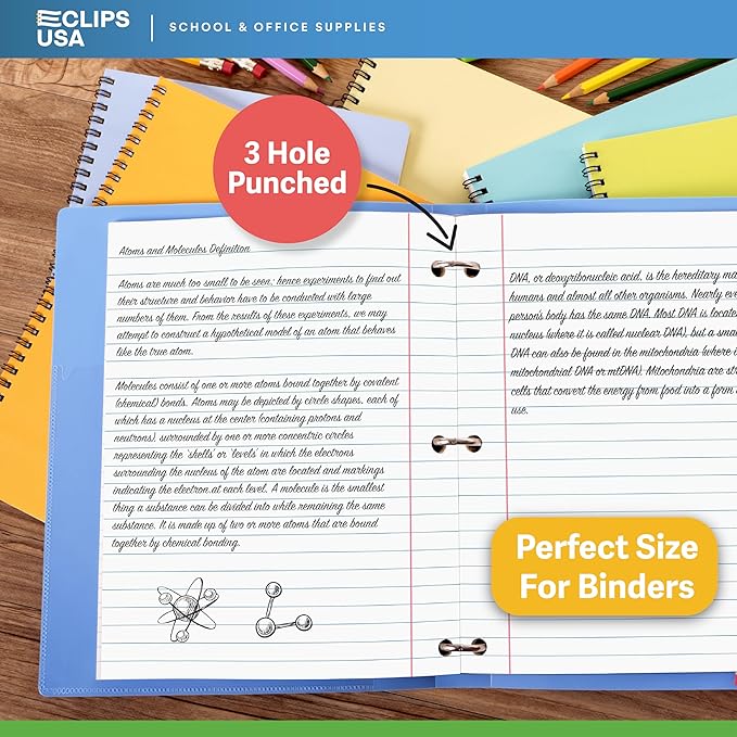 Wide Ruled Loose Leaf Paper Wide Ruled Notebook Paper Lined Writing Filler Paper 10.5” x 8” 56 gsm 3600 Sheets 150 Sheet Per Pack (24 Pack)