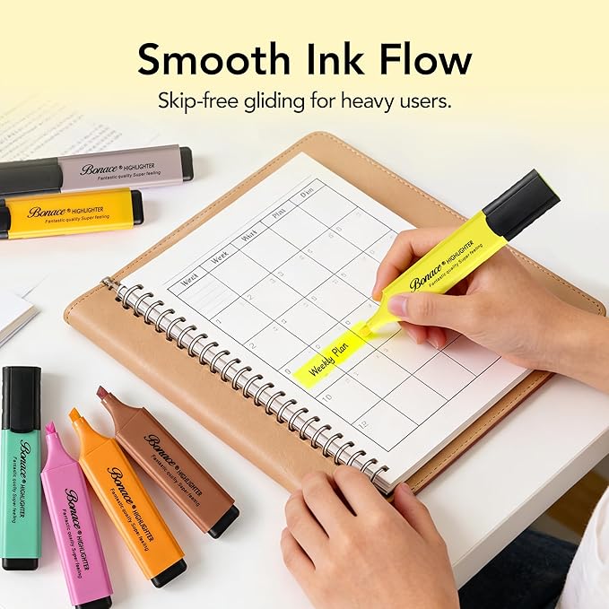 Morandi Mini Highlighters, 8 Assorted Colors, Chisel Tip, Water Based, Quick Dry, No Bleed, Non Toxic, Lightweight Markers with Pocket Clip for Office School Journaling