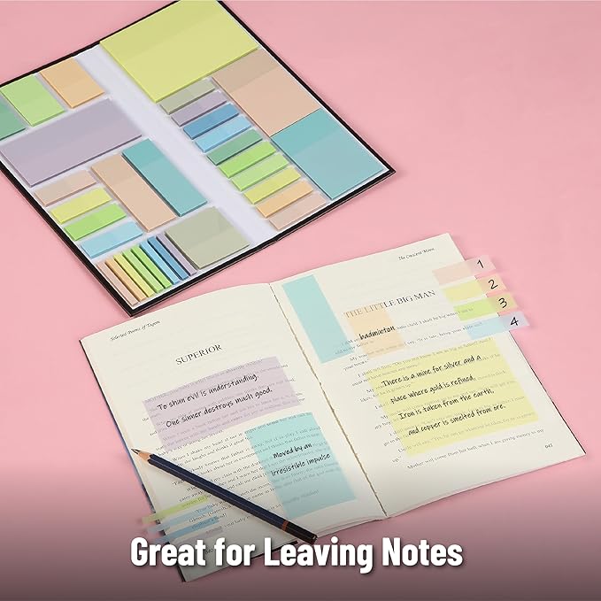 Mr. Pen- Transparent Sticky Notes Set, 1650 Sheets, Transparent Sticky Notes Tabs for Bible Study, Office, School, Planning, Journaling & Organization