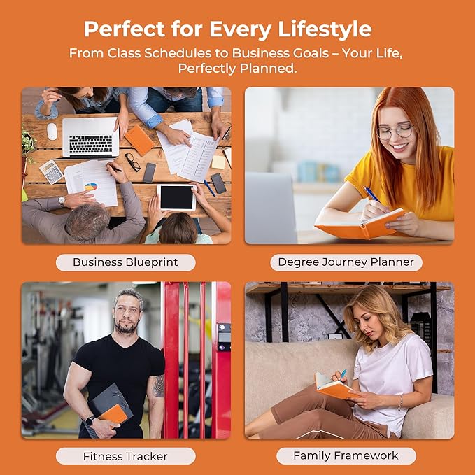 Weekly Monthly 2026-2027 Planner (July 26-Dec 27),6.5"x3.75",18 Months Agenda Plan with Month Tabs & Pocket,Expenses/Note Pages, Academic Calendar with Vegan Leather Cover,Orange