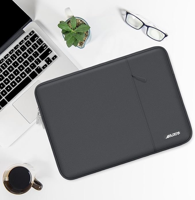 MOSISO Laptop Case 13.3 inch, 13-13.3 inch Laptop Sleeve Compatible with MacBook Air/Pro 13/Pro 14 M5 M4 M3 M2 M1, HP Dell ASUS Lenovo,Polyester Vertical Computer Sleeve Bag with Pocket, Dawn Gray