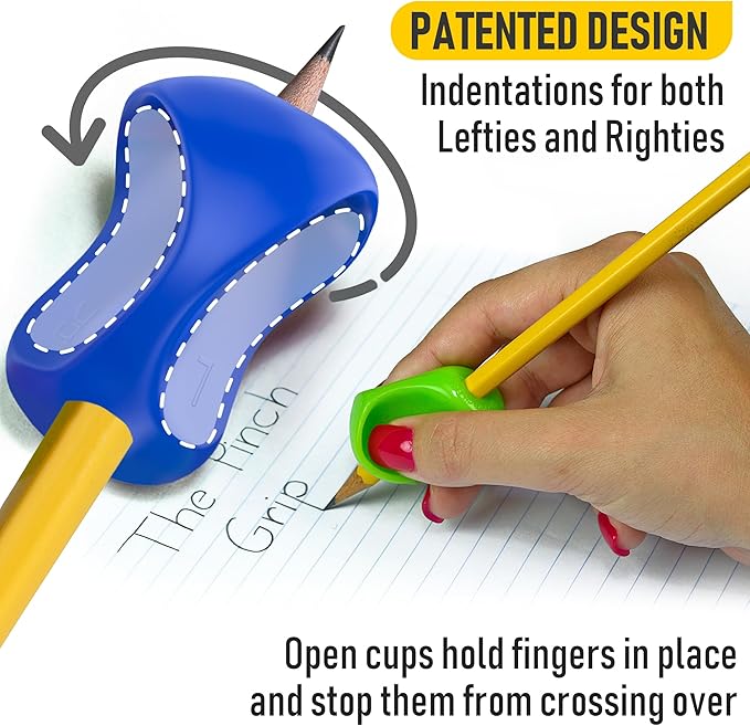 The Pencil Grip Pinch Grip, Ergonomic Writing Aid, Gloss Colored Pencil Grips, 6 Count - TPG-12706