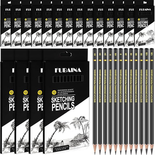 216 Pcs Drawing Sketching Pencil Set Professional (12b - 4h) Graphite Charcoal Gift Bulk for Artists Beginners, Pro Artists, Drawing Art, Sketching