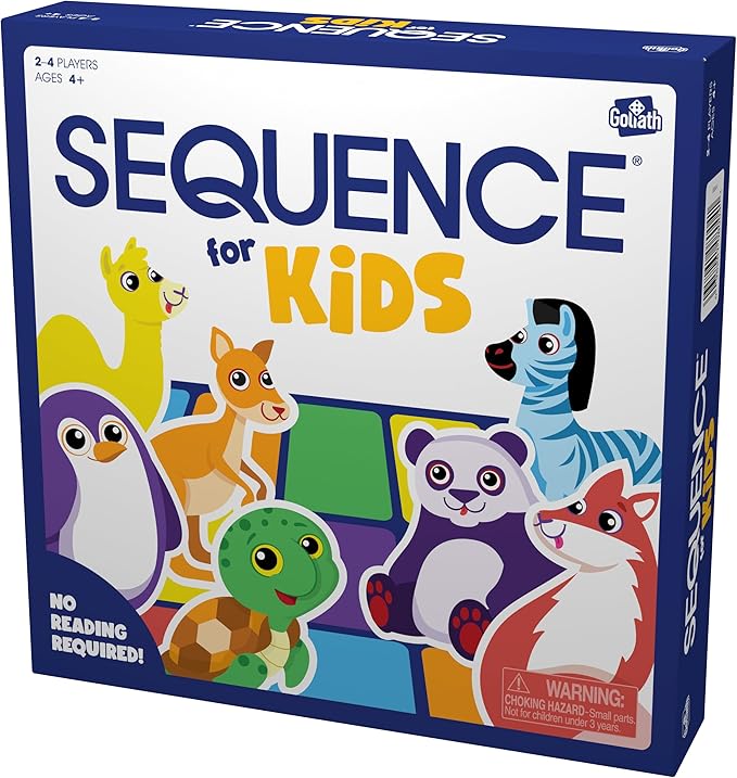 Jax SEQUENCE for Kids -- The 'No Reading Required' Strategy Game by Jax and Goliath, Multi Color, 11 inches (2-4 players) (Packaging May Vary)