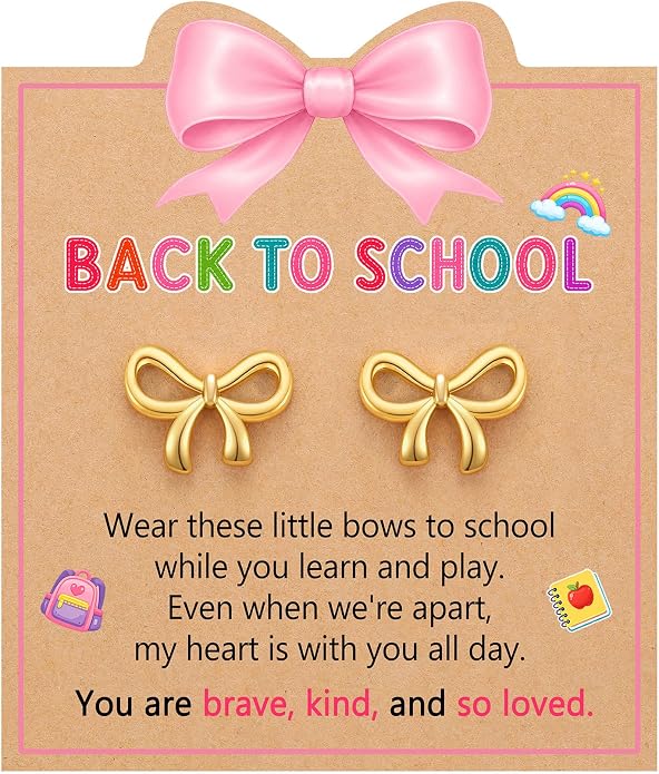 Back to School Gifts Bow Earrings