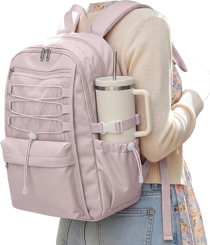 suwasp College Backpack for Women, Waterproof Laptop Backpack Fits 15.6 Inch Laptop, School Bookbag with Water Bottle Pocket, Anti Theft Work Backpack for College, Travel, Commuter,
