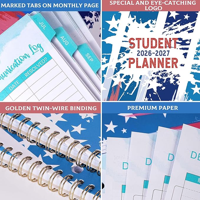 Coboll Student Planner 2026-2027- 2026-2027 School Planner from July 2026 - June 2027, 2026-2027 Academic Planners with Stickers & Inner Pocket for Middle/High School, College Students, 8.5" X 11"