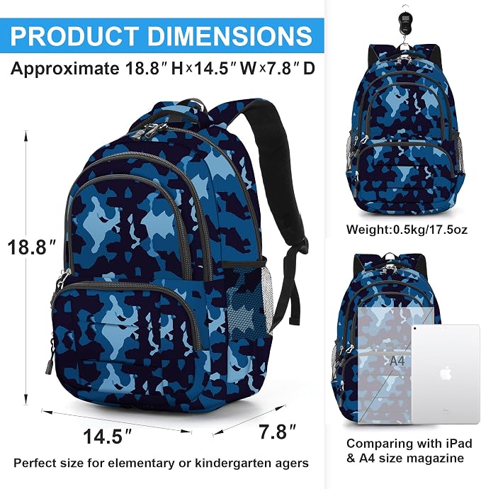 rickyh style Kids Lightweight Durable Elementary Student School Backpack
