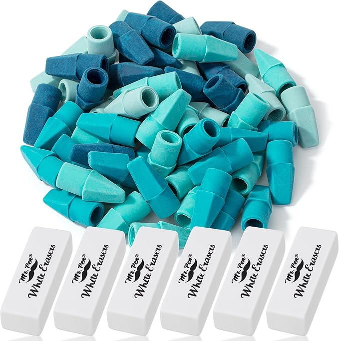 Mr. Pen- School Eraser Combination Set, 66 Pack, Colorful, Latex Free Erasers for School, Office, Art Sketching, Homework, Exams, Clean Smudge-Free Correction