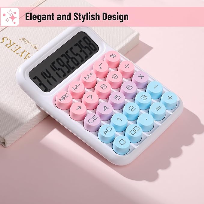 Mr. Pen- Mechanical Switch Calculator, 12 Digit Large LCD Display, Colorful with Big Buttons, Mechanical Switch Calculator for Home, School, Office