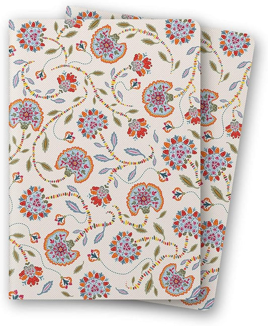 Stitched Composition Notebooks 2-Pack with Unique Art Designed Cover, A5 Lined Diary (8.2"L*5.5"W), Lay Flat Design, Thicked Paper Writes Smoothly for School and Office (Bohemian)