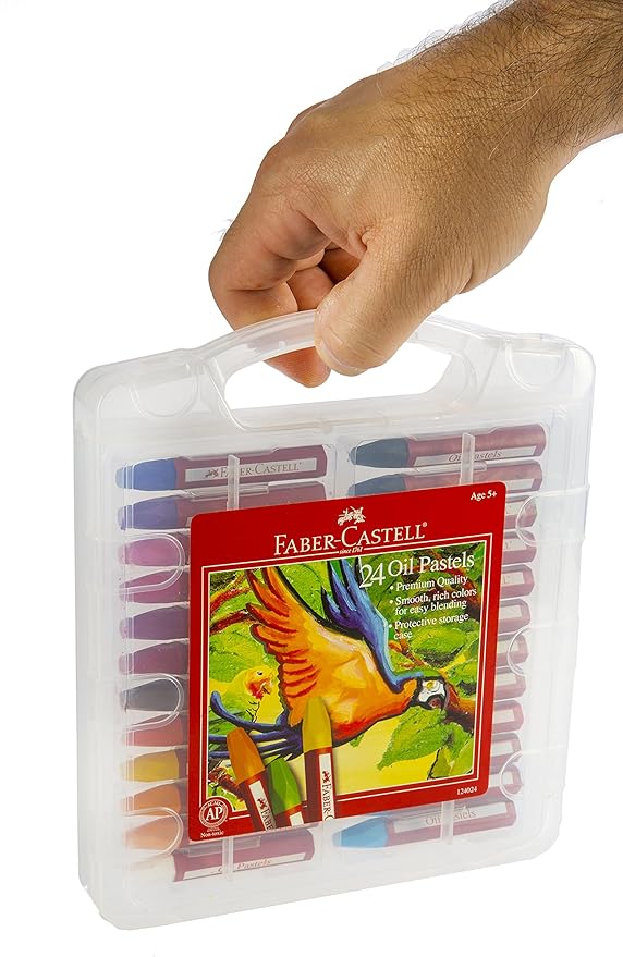 Faber-Castell Blendable Oil Pastels In Durable Storage Case- 24 Vibrant Colors - Non-Toxic Pastels for Kids, Easter Basket Stuffers for Kids